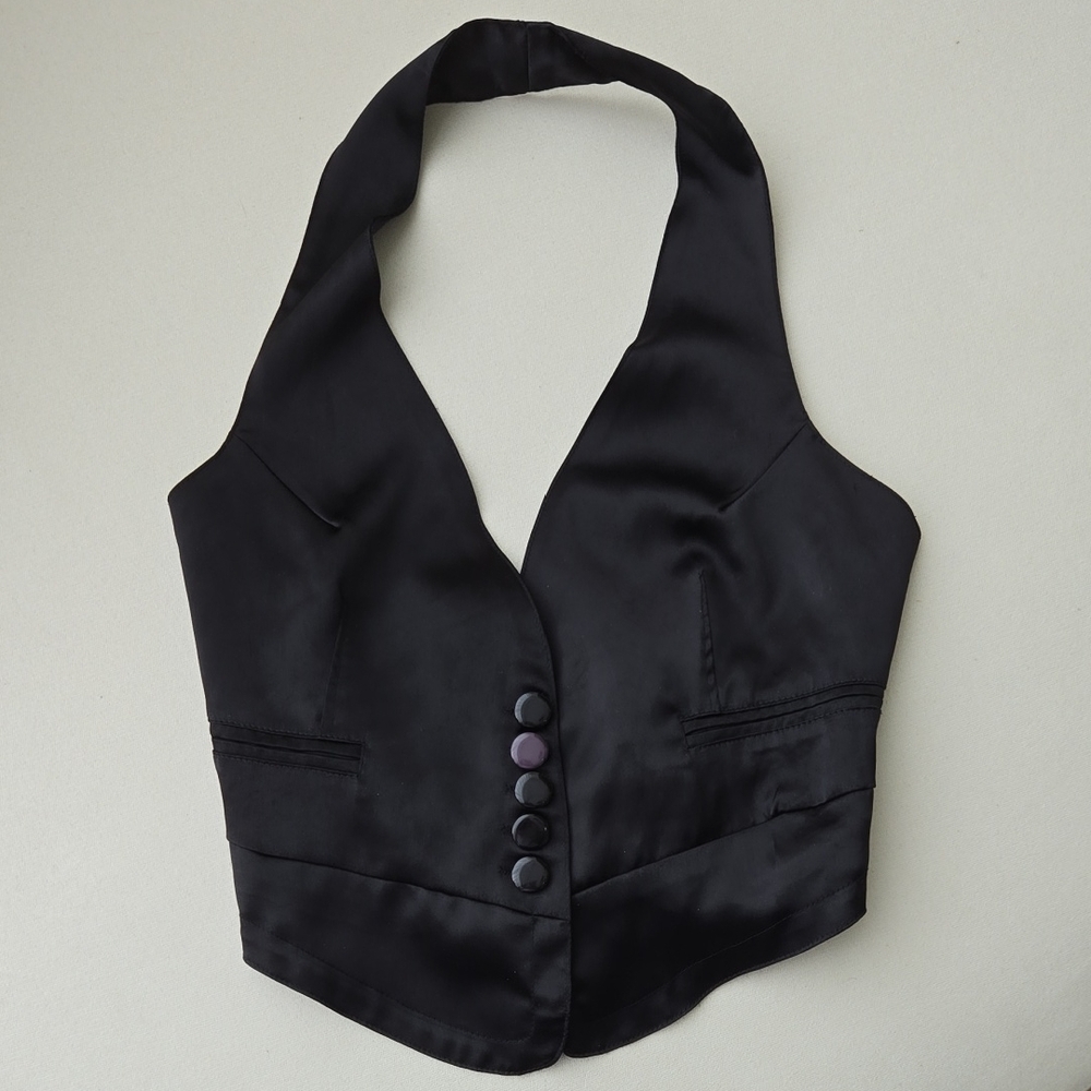 Chic Black Halter Vest